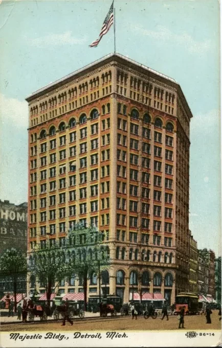Postcard - Majestic Bldg., Detroit, Mich.