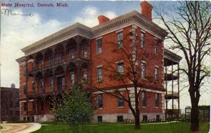 Postcard - Main [sic] Hospital, Detroit, Mich - Marine Hospital, Detroit, Mich.