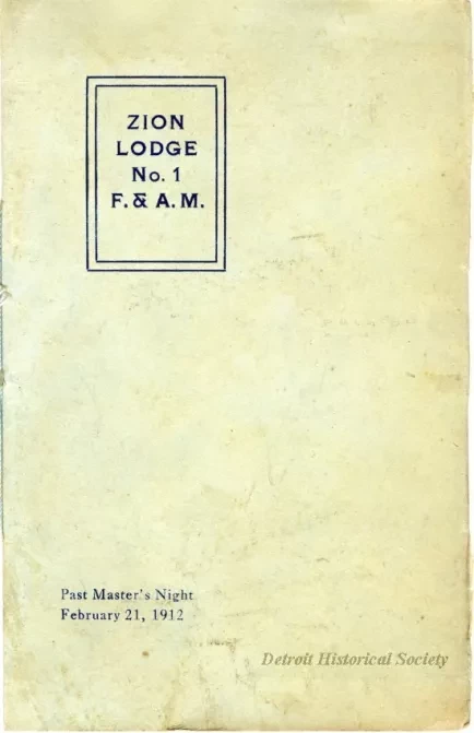 Program - Zion Lodge No. 1 F. & A.M. Past Master's Night, February 21, 1912