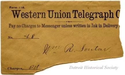 Envelope - Western Union Telegraph Company