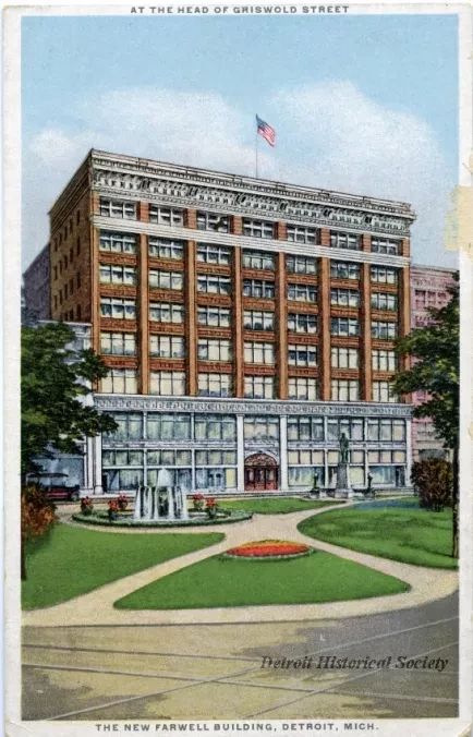 Postcard - The New Farwell Building, Detroit Mich.
At the Head of Griswold Street