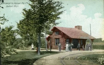 Postcard - Entrance to Palmer Park, Detroit, Mich.