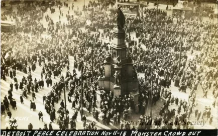 Postcard - Detroit Peace Celebration, Nov 11-18, Monster Crowd Out
