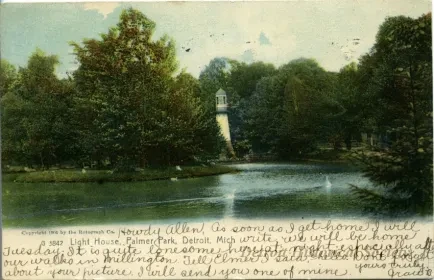 Postcard - Light House, Palmer Park, Detroit, Mich.