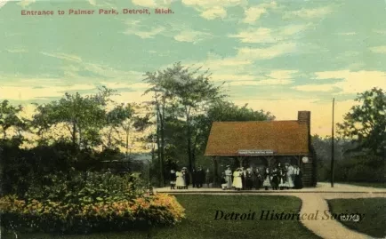 Postcard - Entrance to Palmer Park, Detroit, Mich.
