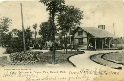 Postcard - Entrance to Palmer Park, Detroit, Mich.