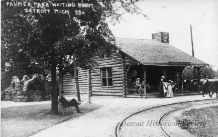 Postcard - Palmer Park - Waiting Room, Detroit Mich