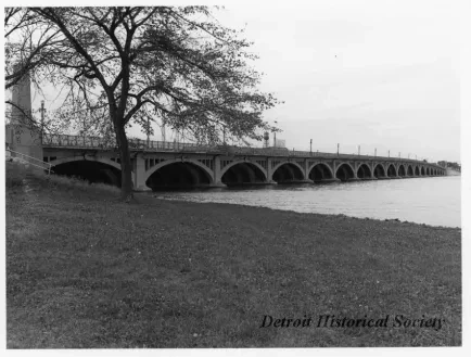 Print, Photographic - "Belle Isle Bridge with Detroit Shoreline in the Distance"
