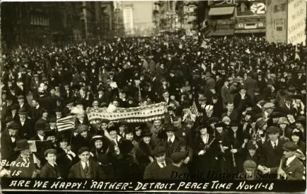 Postcard - Are We Happy! "Rather" - Detroit Peace Time, Nov 11-18