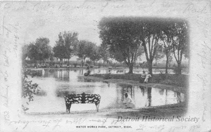 Postcard - Water Works Park, Detroit, Mich.