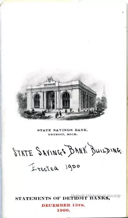 Booklet - Statements of Detroit Banks, 
December 13th, 1900.