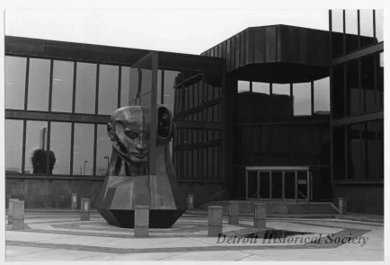 Print, Photographic - Main entrance of the Kresge International Headquarters - on the corner of Coolidge and 15 Mile