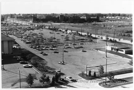 Print, Photographic - Overall view of Kresge International Headquarters - Photo taken from penthouse floor of the Somerset Hotel - Looking Northwest