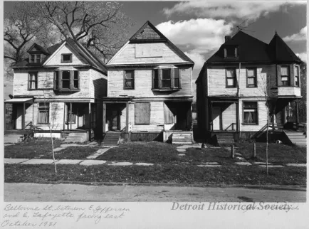 Print, Photographic - Belleview St. between E. Jefferson and E. Lafayette, facing east