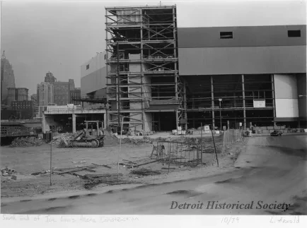 Print, Photographic - South End of Joe Louis Arena Construction