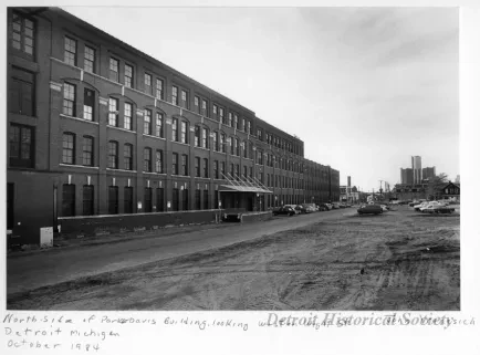 Print, Photographic - North Side of Parke-Davis Building Looking West on Wight St., Detroit, Michigan