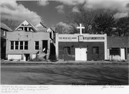 Print, Photographic - Church on Concord between St. Paul and E. Fort Sts., looking northeast