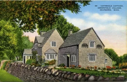 Postcard - Cotswold Cottage, Greenfield Village, Dearborn, Mich.