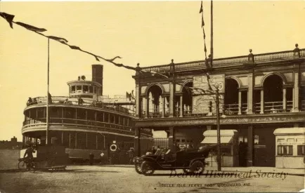 Postcard - Belle Isle Ferry Foot Woodward Ave.