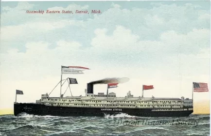 Postcard - Steamship Eastern States, Detroit, Mich.