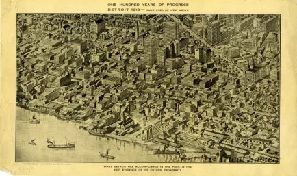 Print - One Hundred Years of Progress, Detroit 1918