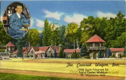 Postcard - The Covered Wagon Inn
12408 South Telegraph Rd., Taylor Center, Michigan