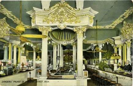 Postcard - Sanders' Palace of Sweets, Detroit, Mich.