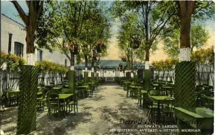 Postcard - Shumway's Garden,
1470 Jefferson Ave. East. - Detroit, Michigan.