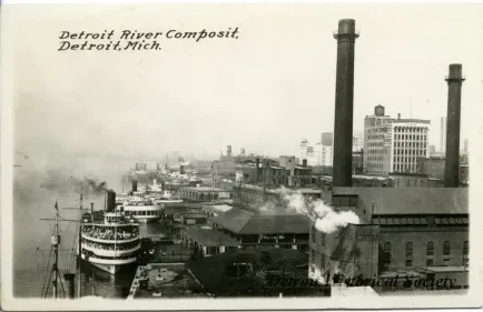 Postcard - Detroit River Composit, Detroit, Mich.