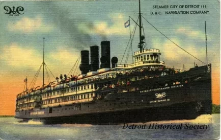 Postcard - Steamer City of Detroit III, D. & C. Navigation Company