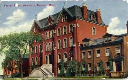 Postcard - Sacred Heart Academy, Detroit, Mich.