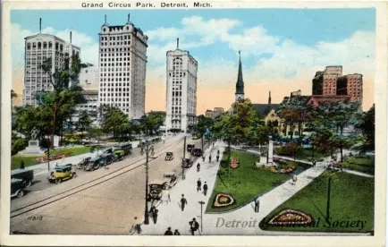 Postcard - Grand Circus Park, Detroit, Mich.