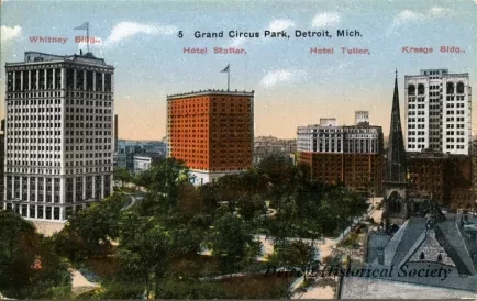 Postcard - Grand Circus Park, Detroit, Mich.