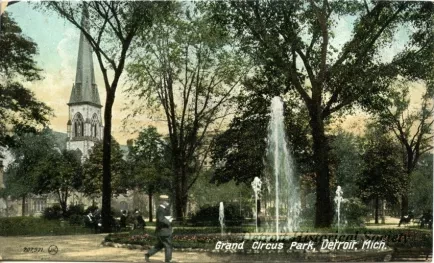 Postcard - Grand Circus Park, Detroit, Mich.