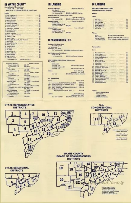 Brochure - Detroiters: They Represent You!  A Citizen's Guide to Elected Officials, 1980-1981
