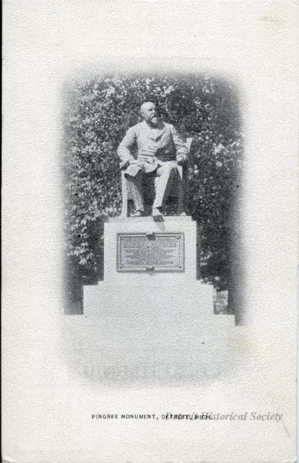 Postcard - Pingree Monument, Detroit, Mich.