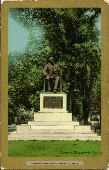 Postcard - Pingree Monument, Detroit, Mich.