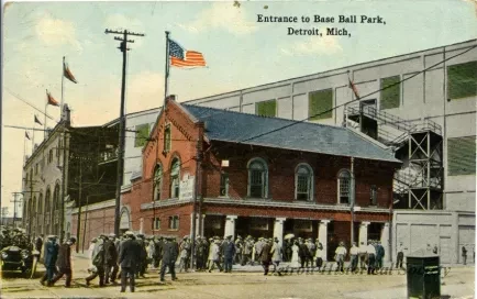 Postcard - Entrance to Base Ball Park, Detroit, Mich.
