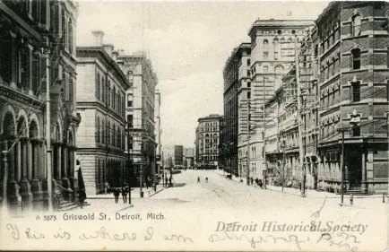 Postcard - Griswold St, Detroit, Mich.