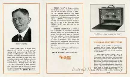 Brochure - Tecla 2 Stage Amplifier, No. "50 A"
