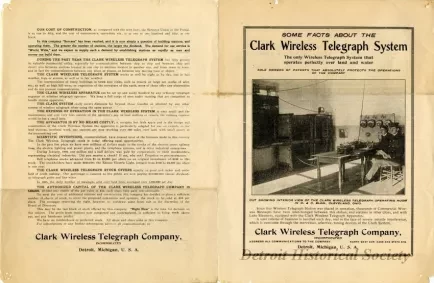 Brochure - Some facts about the Clark Wireless Telegraph System