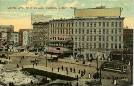 Postcard - Monroe Ave., from Majestic Building, Detroit, Mich.