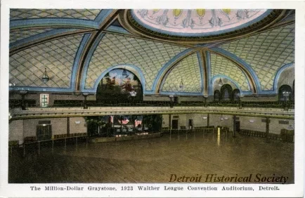 Postcard - The Million Dollar Graystone, 1923 Walther League Convention Auditorium, Detroit.