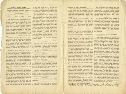 Newsletter - Detroit Radio News, Vol. 1, No. 2