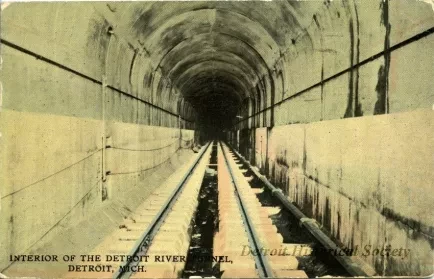 Postcard - Interior of the Detroit River Tunnel, Detroit, Mich.