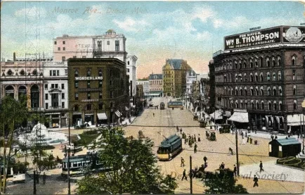 Postcard - Monroe Ave., Detroit, Mich.