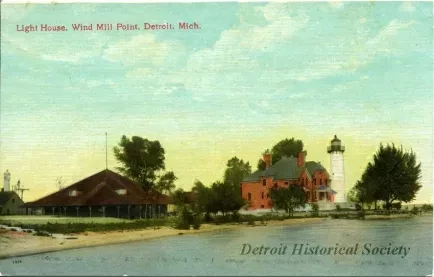 Postcard - Light House, Wind Mill Point, Detroit, Mich.