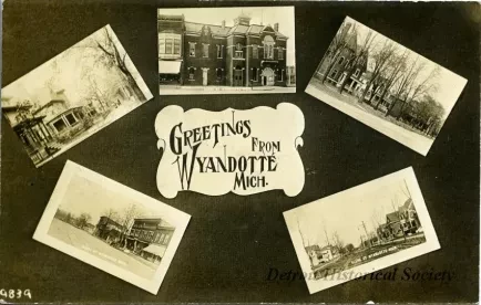 Postcard - Greetings from Wyandotte Mich.