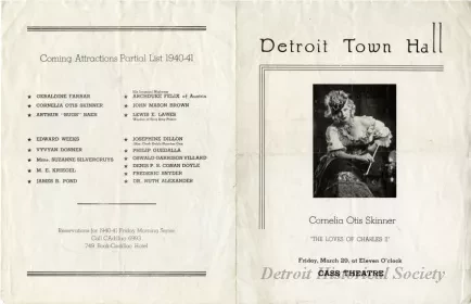 Program, Theater - Detroit Town Hall
