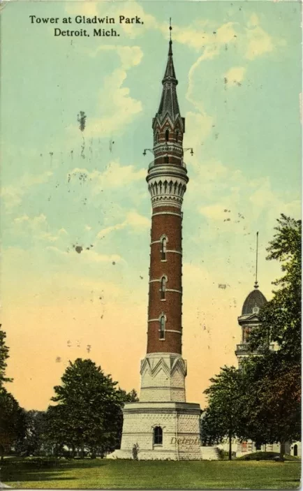 Postcard - Tower at Gladwin Park, Detroit, Mich.